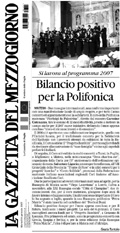La Gazzetta del Mezzogiorno - 09/01/2007